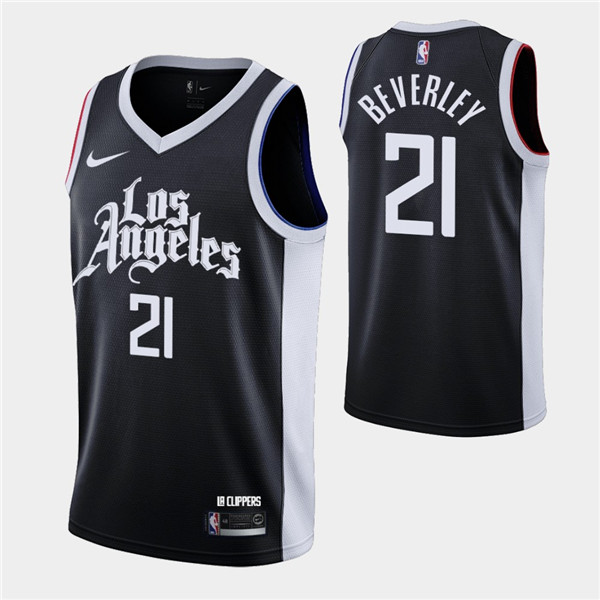 Men's Los Angeles Clippers #21 Patrick Beverley Black 2020-21 City Edition Stitched NBA Jersey Men's Los Angeles Clippers #21 Patrick Beverley Black 2020-21 City Edition Stitched NBA Jersey